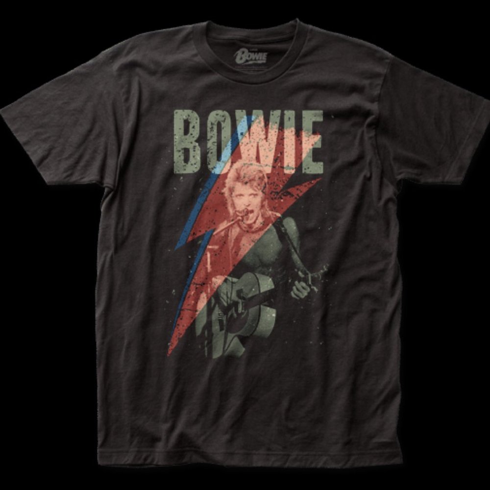 David Bowie – Distressed Bolt Fitted Unisex Tee
